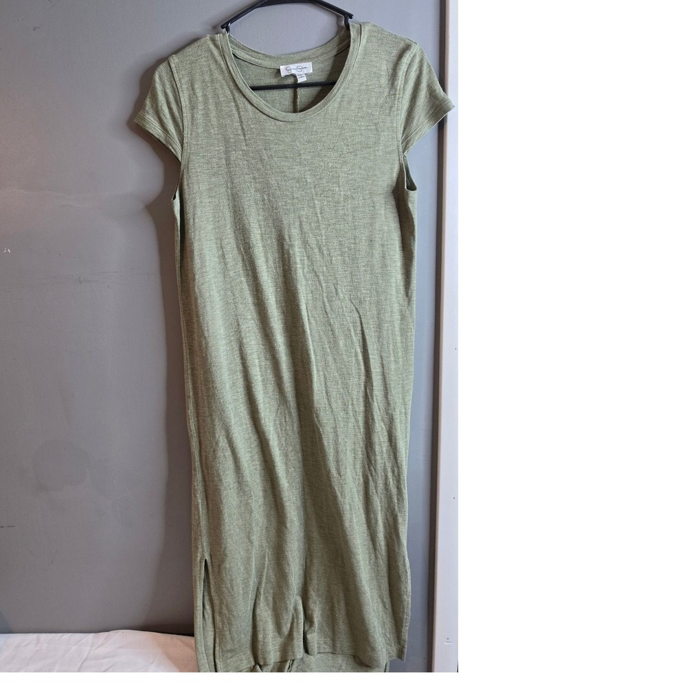 Jessica Simpson Womens Olive Green Short Sleeve Midi T-Shirt Dress Size M